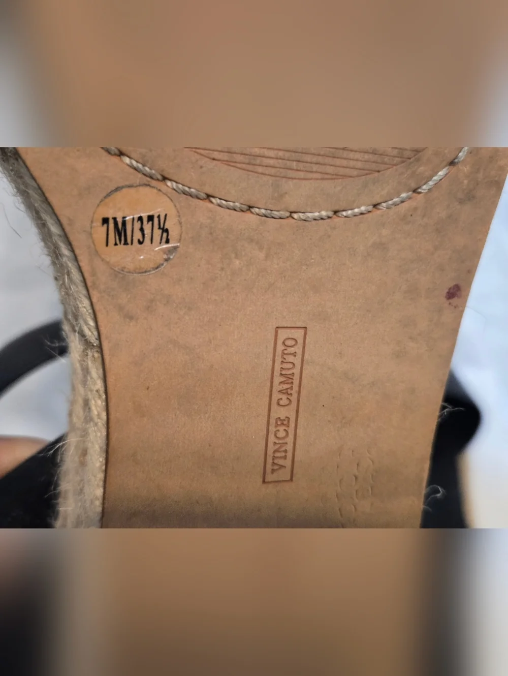 Vince Camuto Womens Espadrille Sandals Black Sz 7M - Picture 7 of 9